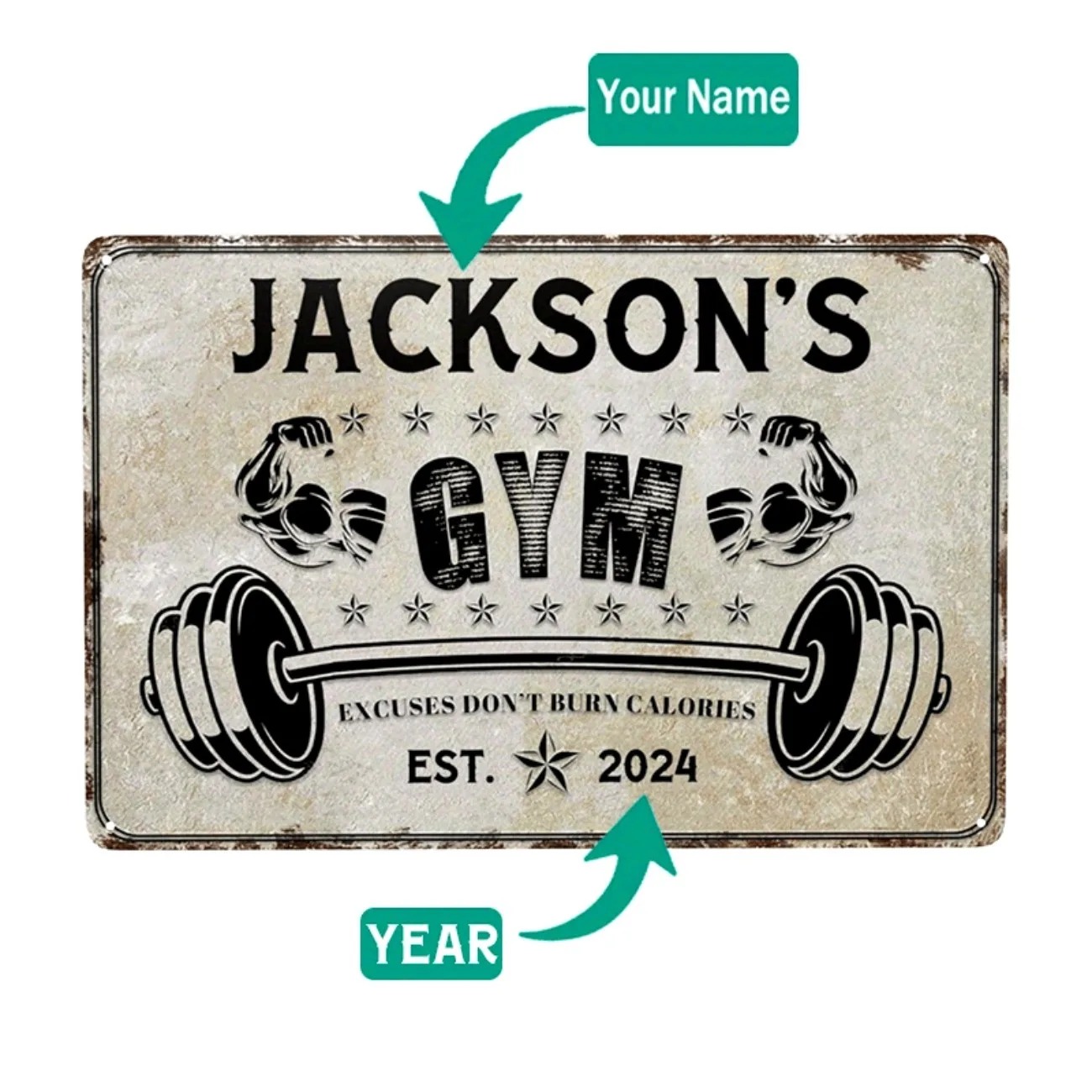 Home Gym Custom - Gym Personalized Metal Sign, Custom Decor