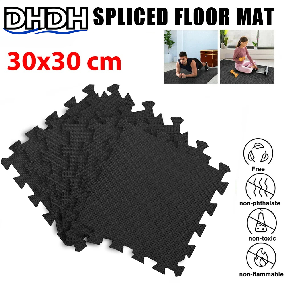 Home Gym Floor - 8/16 Pcs Gym Mat Cross-patterned Foam