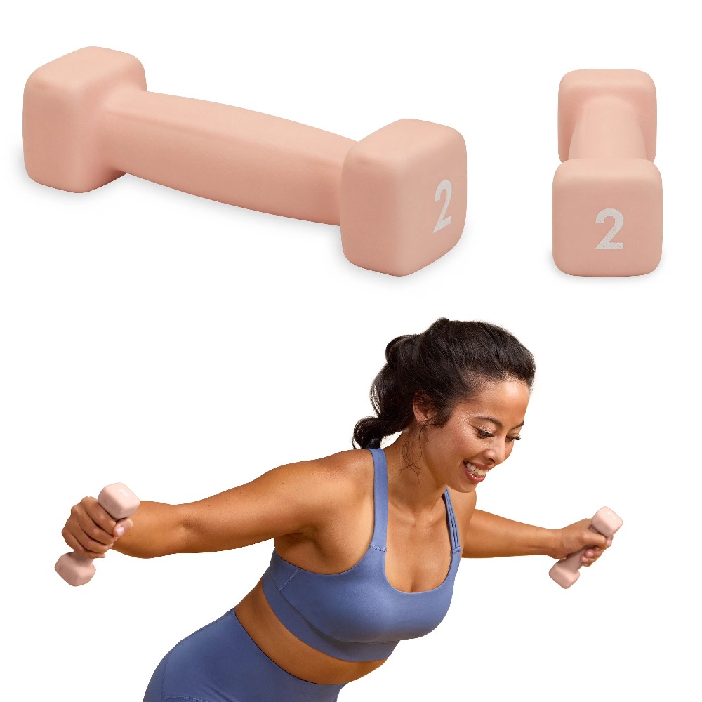 Fitness Home Gym Equipment - Neoprene Coated 2 Pound Dumbbell Single